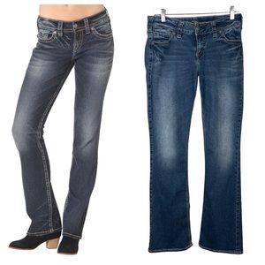 Silver Suki Fluid Denim Mid Boot Jeans